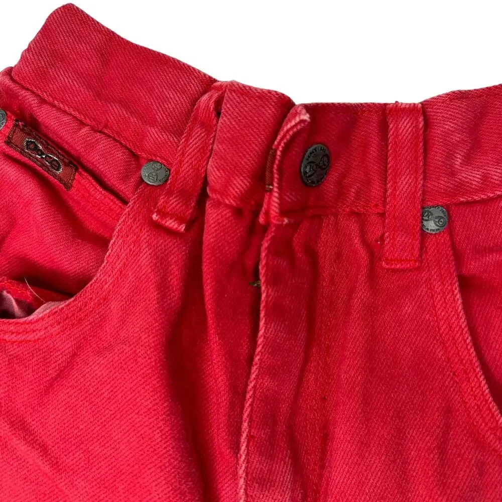 Vintage 90s Girls Shorts Size‎ 4T Red Denim 100% Cotton